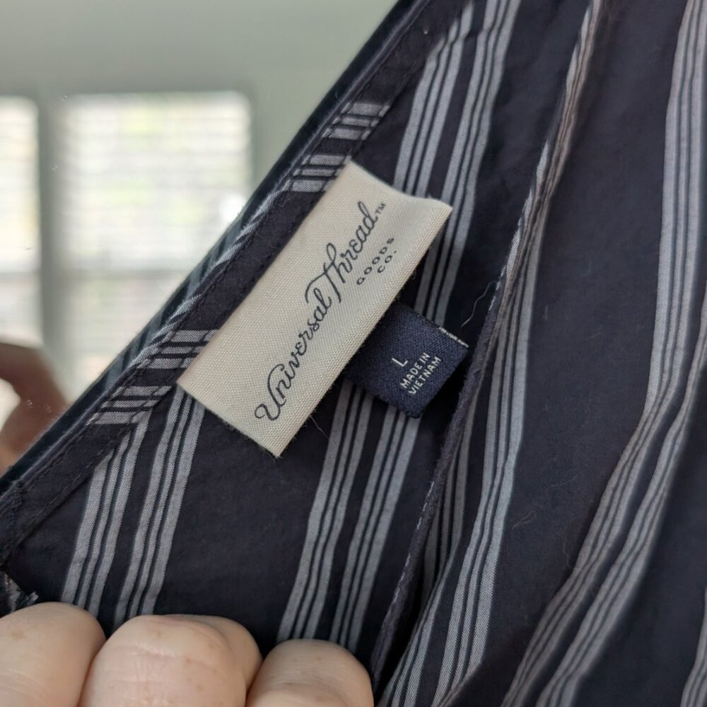 Universal Thread Midi A-Line Dress - Slate Blue Striped - L - Picture 6 of 8